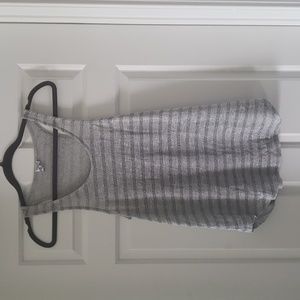 Splendid Grey and Silver stripe scoop tank